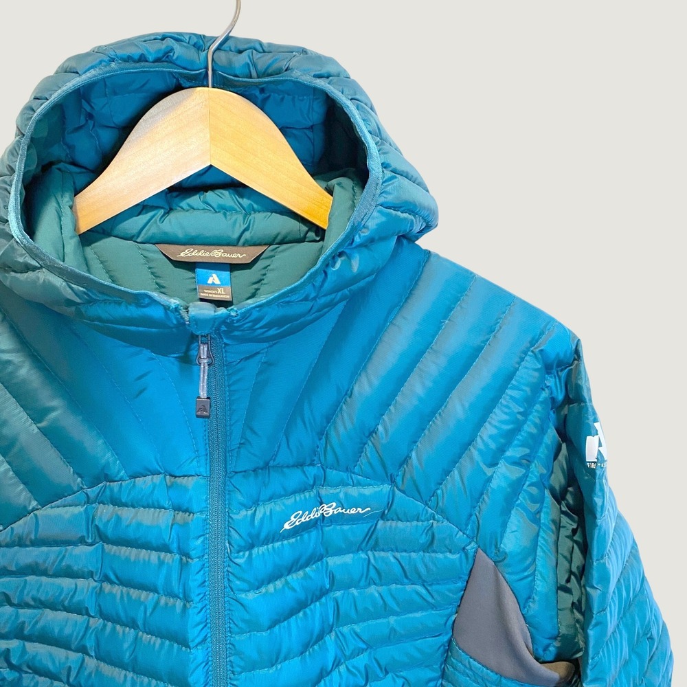 Eddie Bauer First Ascent MicroTherm 2.0 StormDown Womens XL Teal Down Hooded